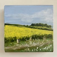 Landscape Painting on Recycled Wood (No 2) by Sue O’Sullivan